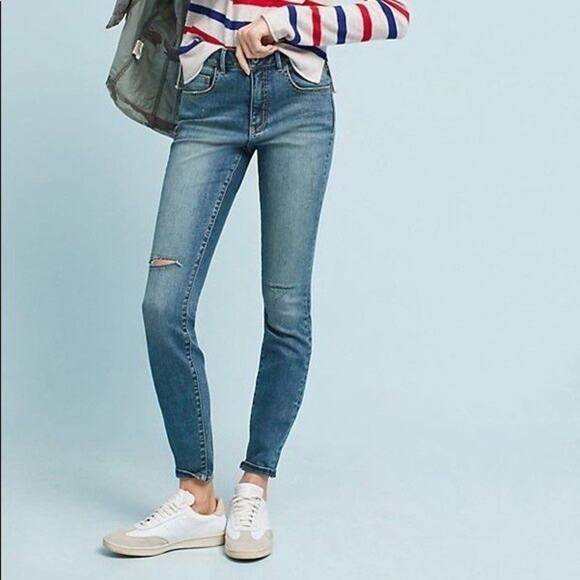 Anthropologie Pilcro & The Letterpress Ultra High Rise Skinny Jeans Distressed - Picture 1 of 5